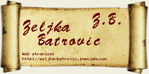 Željka Batrović vizit kartica